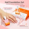 modelones Nail Natural Concealer Set, 15ml Nail Polish Foundation with Top Coat & Cuticle Oil, Nail Care Imperfection Masking Kit, Sparkle Pink