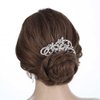Latious Flower Bride Wedding Hair Comb Silver Pearl Bridal Hair Clip Crystal Hair Piece Sparkly Hair Accessories for Women and Girls