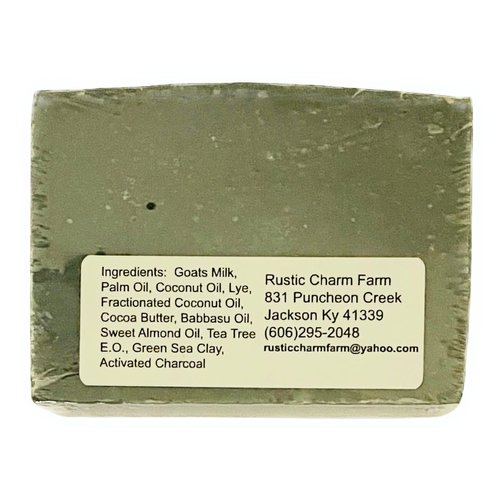 Rustic Charm Farm® Goat Milk Face Bar for Oily Skin with Tea Tree Essential Oil and Green Sea Clay