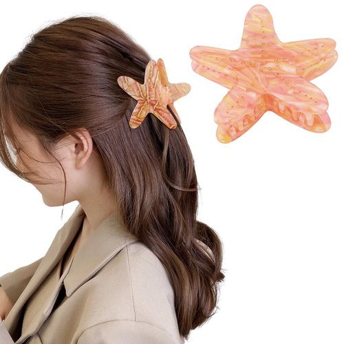 Hapdoo Starfish Hair Clips, Cute Animal Hair Claw Clip for Women Girls, Acetate Marine Hair Accessories Gift