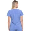 Dickies EDS Essentials, Mock Wrap Top Scrubs for Women with Four-Way Stretch and Moisture Wicking DK625, M, Ciel