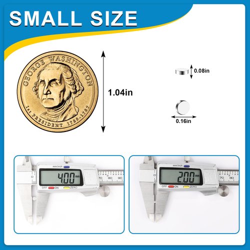 300 Pack Small Magnets, 4x2mm Refrigerator Magnets Rare Earth Magnets Neodymium Magnets for Crafts, Whiteboard, Kitchen Cabinet