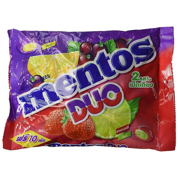 Mentos Chewy Mints Assorted Fresh Mixed Fruit Variety Candy, Strawberry/Lime/Lemon/Blackcurrent, 10.50 Ounce