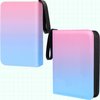 Card Binder 4 Pocket, 400 Pockets Card Holder Compatible with Game Cards Gift for Girls, Trading Card Binder Album Case Book Storage For TCG, CCG, MTG, Pink