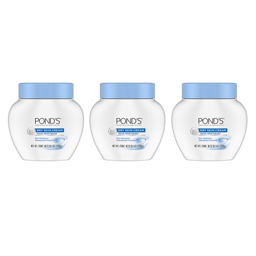 POND'S Dry Skin Cream, Face Moisturizer for Women, Daily Skin Care Facial Moisturizer Cream for Dry Skin 10.1 oz 3 Pack