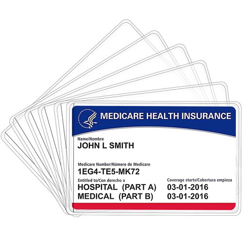 Boduoyejieyi 6 Pack New Medicare Card Holder Protector Sleeves，12Mil Clear PVC Waterproof Medical / Credit Card, Business / Social Security Card Protector
