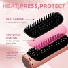 Wooroo Hair Straightener Brush, Ionic Hair Straightening Brush Flat Iron for Women, Anti-Scald and Anti-Frizz Ceramic Straightening Comb Fast Heating for Professional Salon at Home (Pink)