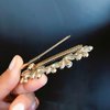 2Pcs Gold Flower Opal Hair Clips Gold Sparkly Wedding Barrettes Fancy Hair Pins Valentines Wedding Prom Engagement Birthday Decorative Accessories for Women Girls Thick Fine Hair