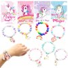 UMEELR 28 Packs Unicorn Valentines Day Cards with Rainbow Bracelets for Kids Classroom Prizes, Valentine's Party Favors Toys for Girls and Valentine School Exchange Gifts Greeting Cards