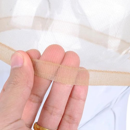 HD Wig Cap 4 Pieces Light Brown Invisible and Sheer Breathable Hair Net for Wig Ultra-Thin Stretchy Stocking Caps HD Transparent Wig Caps for Women Lace Front Wigs No Slip Comfortable Wig Cap