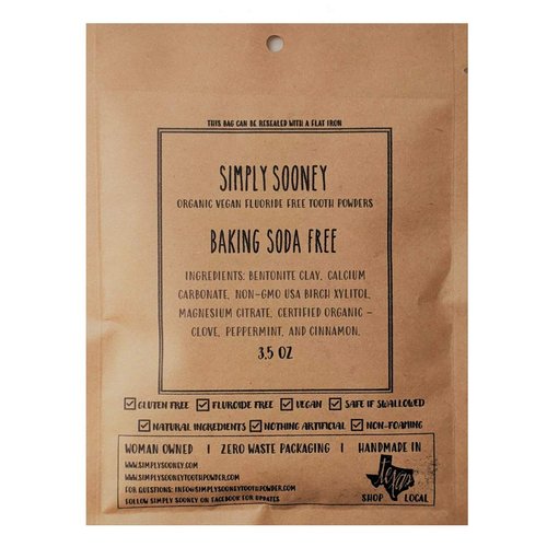 100 Gram Paper Refill Bag Baking Soda Free Formula Organic Vegan Fluoride Free Remineralizing Tooth Powder 6 Month Supply