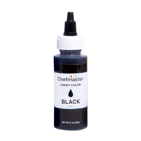 Chefmaster Black Candy Color | True-Tone Shades | Oil-Based | Professional-Grade Dye | Chocolate, Strawberries, Cake Pops | Decorating | Easy-to-Use | Manufactured in the USA | 2 oz