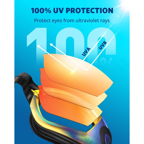 Aegend Swim Goggles, Flexible,Detachable Swimming Goggles No Leaking Full Protection Adult Men Women Youth, Bright Orange