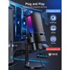 FIFINE Gaming USB Microphone, PC Computer Mic with 4 Polar Patterns for Podcast Streaming Recording YouTube, RGB Condenser Desktop Mic for PS4, Mac, with Headphone Jack-AmpliGame A8 Plus