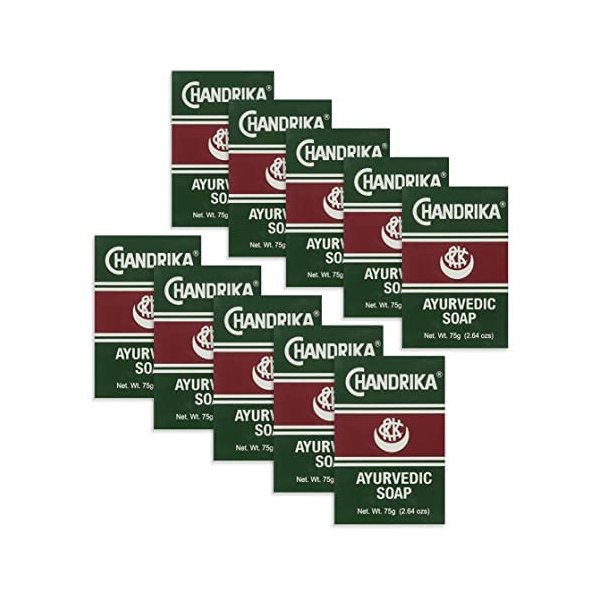 Chandrika Bath and Body Ayurvedic Bar Soap, Pack of 10 - DIRECT FROM CHANDRIKA - AUTHORIZED IMPORTERS AND DISTRIBUTORS. OF ORIGINAL CHANDRIKA LINE