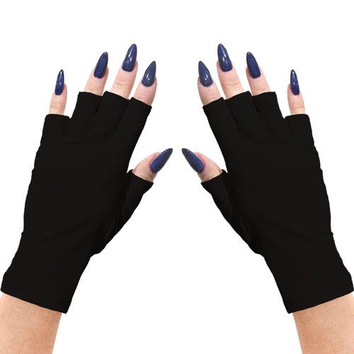 ManiGlovz - The Original UPF 50+ UV Light Protective Nail Gloves | Gel Manicure Gloves and Anti UV Fingerless Gloves for Women | Can be Used as Sun Protection Gloves for Driving | Black Magic