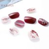 Florry Red Press on Nails Short Snowflake Fake Nails Oval Glossy Full Cover Artificial Nails Tips for Women and Girls for Christmas Festival 24Pcs