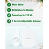 AIDA Lighted Wireless Doorbell, Home Waterproof Doorbell 1,000ft Range, 5 Volume Levels with 58 Doorbell Chimes & LED Flash (White, Doorbell with 2 Buttons & 1 Receiver)