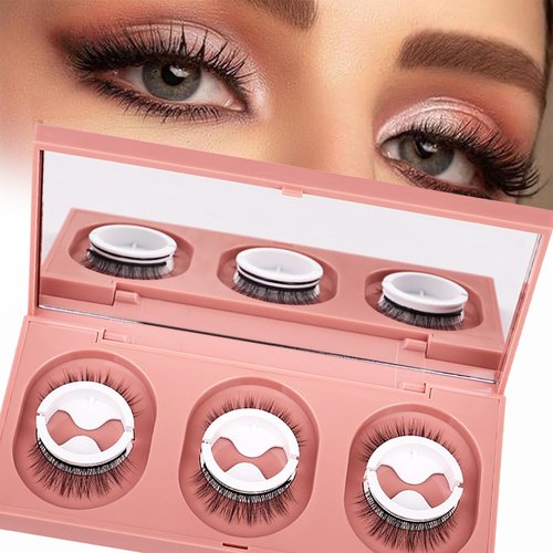 XTKDAIUI Lash Buddly Self-Adhesive Eyelashes Reusable,No Glue or Eyeliner Needed,Faux Mink Lashes,48H Strong Hold, No Sticky Residue,Fluffy and are Very Natural W09