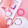 SIELEVIN 9 PCS Cute Kids Bracelets for Girls Pink LOVE Beaded Bracelets Little Girls Costume Jewelry Princess Party Favors Pretend Play Birthday Easter Christmas Valentines Toddler Jewelry