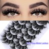 Dramatic Lashes 25 mm Lashes D Curl 25mm Lashes Full Volume Long Strip Lashes Thick Fluffy Long Fake Mink Eyelashes（2 Styles）