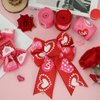 AnyDesign 3 Roll Valentine's Day Wired Edge Ribbon Love Heart Wired Ribbon Red Pink Fabric Craft Ribbon for Gift Wrapping Floral Arrangement Wreath Bow DIY Crafts Decor, 18 Yards, 2.5 Inch