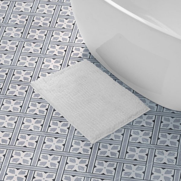 Laura Ashley Butter Chenille 17" x 24" Bath Mat, White