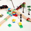 Foilswirl 24 Pcs Wooden Train Track Accessories Multicolor Wooden Track Connectors Compatible with Most Railroad Sets Educational Toys for Fun Toys Building Games Stem Kit