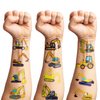 100 PCS Excavator Temporary Tattoos Themed Birthday Party Decorations Decor Supplies Favors Construction Vehicle Truck Tattoo Stickers Gifts For Game Boys Girls Classroom School Prizes Carnival Reward