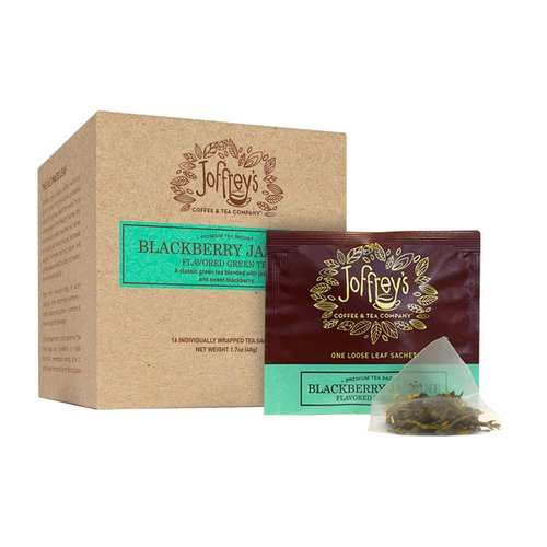 Joffrey&#39;s Coffee - Blackberry Jasmine Tea, Green Tea, Flavored Tea, Hints of Sweet Blackberry &amp; J...