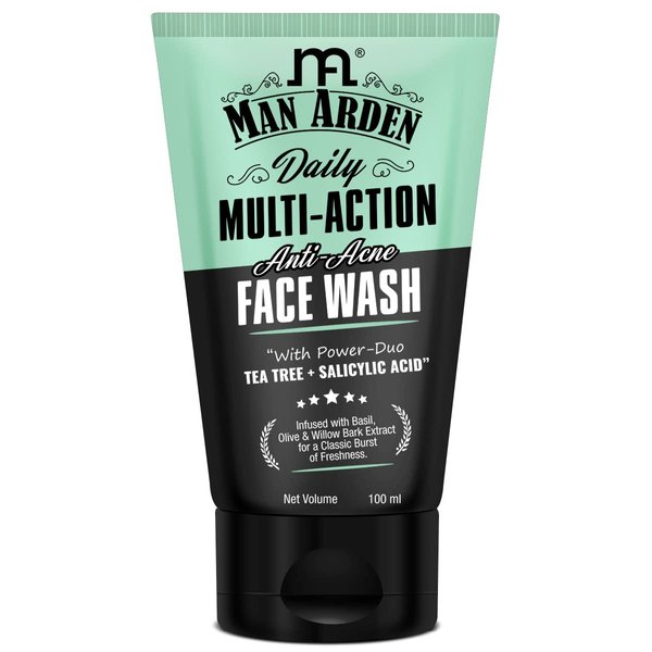 Man Arden Daily Multi-Action Anti Acne Face Wash For Oily Skin | With Power Duo Tea Tree for Acne-Prone Skin, 100 ml