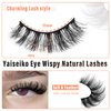 False Eyelashes Wispy 18MM Lashes 3D Faux Mink Lashes Fluffy Pack Thick Volume Soft Strips False Lashes 5 Pairs Multipack