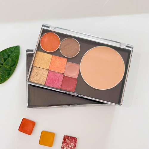UDTIP 2PCS Small Size Magnetic Makeup Palette Empty Magnetic Palette for Eyeshadows,Powders,Blushers 4.76'' x 3.11'' with 20pcs Metal Stickers