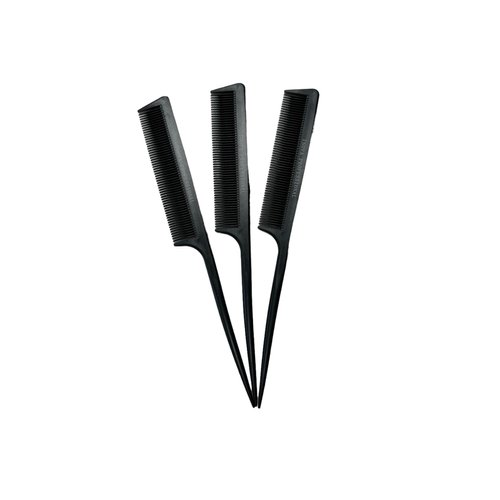 Tail Comb Carbon Fiber Rat Tail Styling Comb Heat Resistant Anti Static Teasing Comb for Back Combing Root Teasing Adding Volume Evening Styling 3 Pack