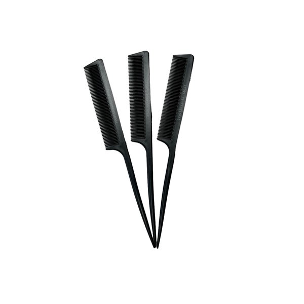 Tail Comb Carbon Fiber Rat Tail Styling Comb Heat Resistant Anti Static Teasing Comb for Back Combing Root Teasing Adding Volume Evening Styling 3 Pack