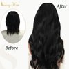 Sunny Hair Extensions Sew in Black Human Hair Weft Extensions Jet Black Sew in Hair Extensions Real Human Hair for Women Black Weft Hair Extensions Brazilian Hair Add Hair Volume 100G 20inch