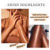 MAEPEOR Shimmer Body Luminizer 5 Colors Moisturizing Glow Illuminator Smooth and Non-sticky Summer Body Highlighter For Face & Body (80ML, 04 Golden Brown)