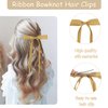 8PCS Ribbon Bows knot Hair Clips for Women Girls, Silky Satin Tassel Barrettes With Long Tail, Cute Ponytail Holder Hair Styling Accessories (8 colors Brown)