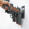 BOOMSTICK 4 Gun Handgun Black Vinyl Coated Pistol Wall Mount Rack