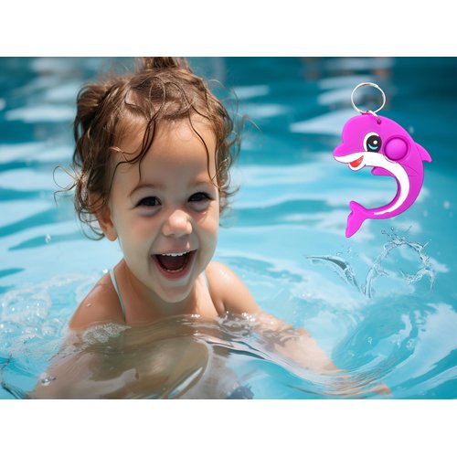 Roaqua 20 Packs Bulk Dolphins Backpack Mini pop Fidget Keychain, Birthday Party Favors,Summer Students Prize Gifts