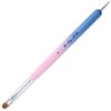 Ivy-L Premium 2 Way French Gel Acrylic Nail Art Kolinsky Brush With Dotting Tool for Professional Manicure Cuticle Clean Up Nail Art Design, Pink Blue Wood Handle (Size 8)