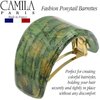 Camila Paris CP3233 French Hair Barrette, Hair Ponytail Holder for Fine Long Hair, Green, Automatic Strong Hold Grip Hair Clips for Women, No Slip Styling Girls Hair Accessories, Made in France