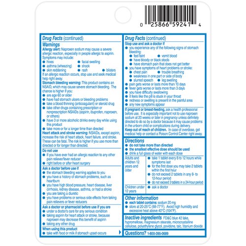 Aleve Pain Reliever/Fever Reducer Tablets, 220 mg 10 ea (Pack of 2)