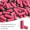 BQAN Sanding Bands for Nail Drills, 100pcs Small Bands 240 Fine Grit Nail File Sanding Bands with Upgrade 3.1mm Mandrel Drill Bits for Acrylic Nails Gel Manicure (Pink)
