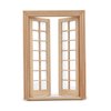 Dollhouse Accessories Miniature Windows 1: 12 Scale Furniture Window Frame Model 28 Panes Dollhouse Decoration Fiary Window DIY Mini House Ornaments (Wood)
