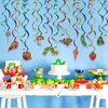 LINGTEER The Very Hungry Insects Cartoon Little Green Caterpillar Butterfly Swirls Streamers - 20 Pcs Children's Reading Story Birthday Party Decorations.