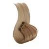 Full Shine Weft Human Hair Extensions Remy Hair Sew In Weft Hair Extensions Straight Hair Ombre Hair Extensions Golden Brown To Dark Blonde Human Hair Bundles Double Weft Extensions 105G 16 Inch