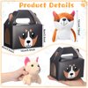 Fainne 12 Pcs Dog Party Favors Boxes with 12 Pcs Mini Plush Dog Set Puppy Treat Boxes Foldable Gift Boxes Puppy Theme Stuffed Animal for Adopt a Puppy Party Favors Birthday Party Supplies Decoration