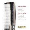 Kent R7T Double Tooth Hair Pocket Comb, Small Fine/Wide Tooth Comb For Hair, Beard and Mustache, Coarse/Fine Hair Grooming Comb for Men, Women and Kids. Saw Cut Hand Polished. Handmade in England
