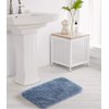 Suchtale Non Slip Bath Mat (16 x 24, Blue) Water Absorbent Soft Microfiber Rug Machine Washable Thick Plush Shaggy Bath Rug for Bathroom, Shower